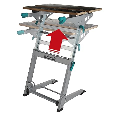 wolfcraft MASTER 700 Spann- und Maschinentisch 6908000 - höhenverstellbar | Standsicherer Werktisch für Montage stationärer G
