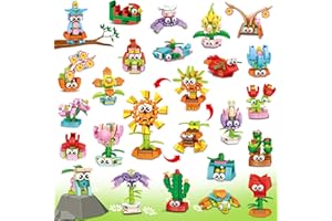 IMCUAMK 36 Packs Party Favors Building Blocks, Ideal for Kids Classroom Exchange, Flower Bouquets Building Set, Mini Building Flower Set, DIY Unique Great Brithday Gifts for Girls Womens