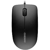 Cherry MC 1000, Wired Office Mouse for PC, Optical Sensor (1,200 dpi), 3 Buttons, Symmetrical Design for Left- and Right-Handed Users, GS Certification, Black