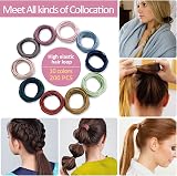 Hanyousheng 200 Pcs Elastic Hair Bands 2mm Thin Multicolor Ponytail Ties view 6