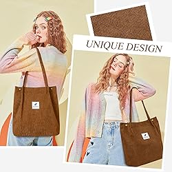 Women Corduroy Tote Bag, Shoulder Purses for Office