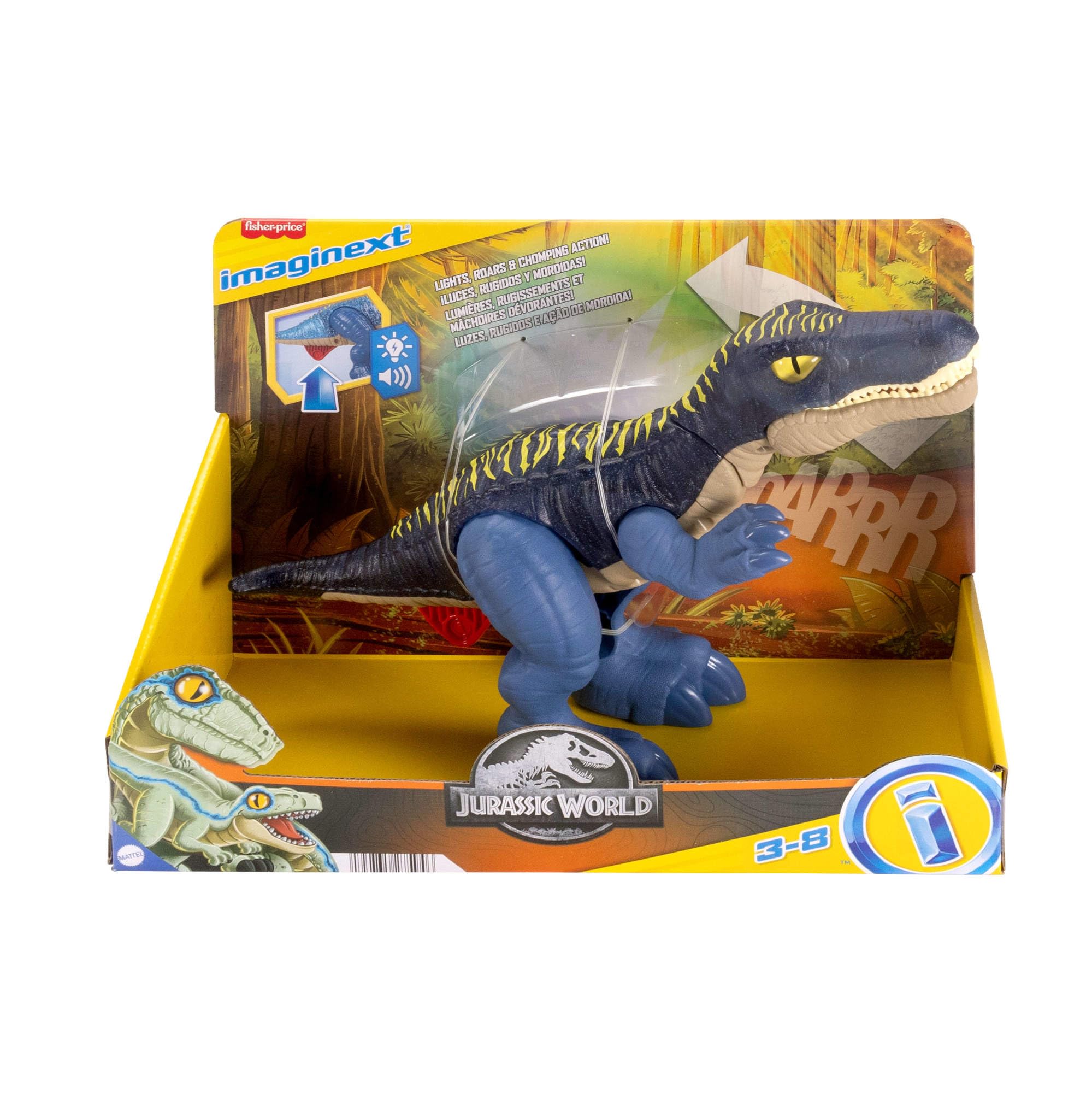 Fisher-Price Imaginext Jurassic World Dinosaurierspielzeug Knurrender Leucht-Baryonyx mit Licht, Geräuschen und Beißfunktion für Kinder ab 3 Jahren, JCT48 6