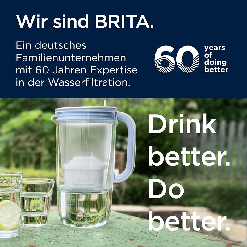 MAXTRA Glas-Wasserfilter-Kanne, 1x Pure Performance Kartusche