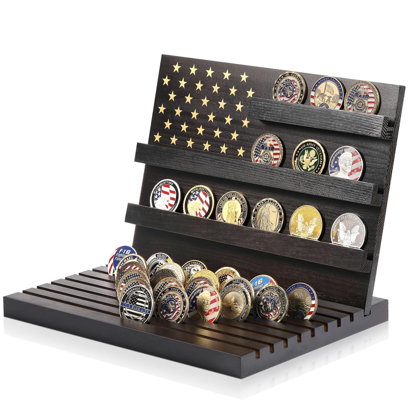 Threehoney 1 Pcs Challenge Coin Display Stands 11 Rows Military Coin ...