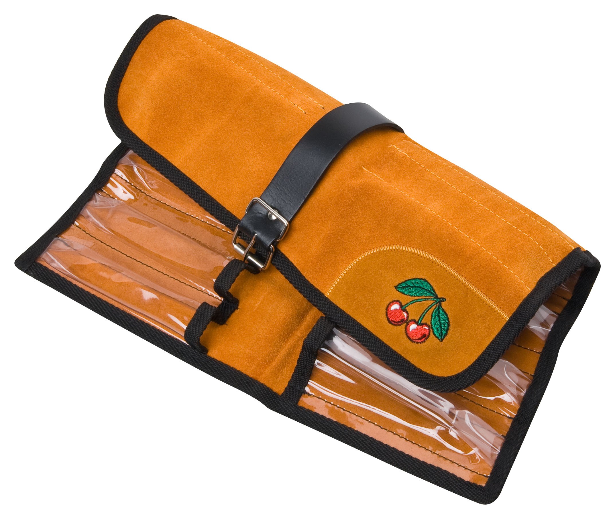 Kirschen 3570000 Velour Leather Roll for 12 Chisels, Brown/Black