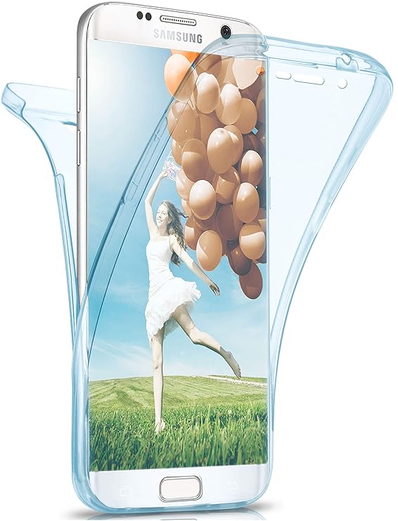 moex Samsung Galaxy S6 Edge | Hülle Silikon Transparent 360 Grad Double Side Cover Dünne Schutzhülle Slim Handyhülle für Sams