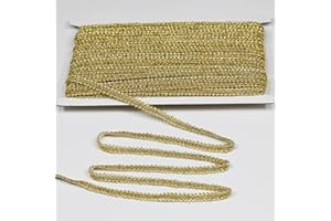 dlboboai Gimp Braid Trim Polyester Braided Ribbon 22 Yards 8mm Wide Centipede Braided Lace Trim for Sewing Crafts Clothing Curtains Accessories Lampshade Home DIY Decoration (Gold, 8mm Wide)