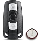 Key Fob Replacement for BMW 1/3/5 Series E90 E92 E93 X5 X6 Z4 E87 E60 E63 E64, with VL2020 Battery, (Rear Cover Non-Openable) FCC ID:KR55WK49127, KR55WK49123; P/N:267T-5WK49127, 6986583, 6986583-05
