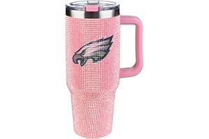 The Memory Company Officially Licensed NFL Game Day Tumbler - 40oz Stainless Steel Double-Wall Insulated Team Color Bling Cup with Team Logo, NFL Licensed Sports Travel Mug with Lid & Straw