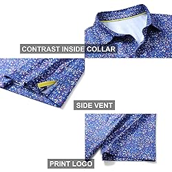 Men's Golf Shirts Dry Fit Short Sleeve Print
