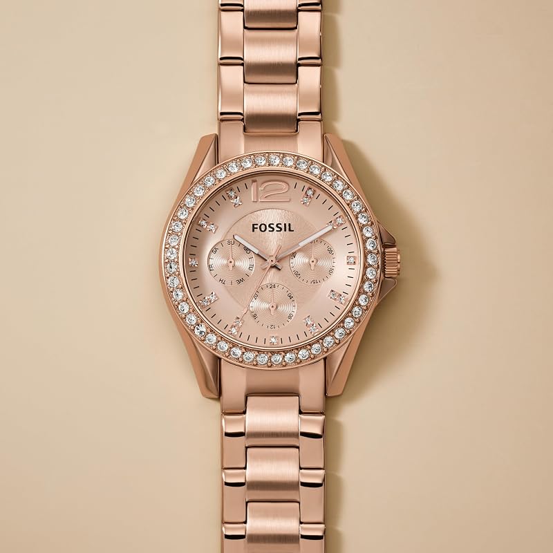 Riley Watch für Damen, Quarz-Chronographenwerk mit Edelstahl- oder Lederarmband
