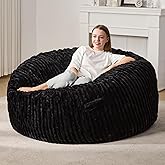 Bean Bag Chairs for Adults Beanbag Chair with Stripe Plush Cover Large Bean Bag Chair Big Bean Bag Chair for Living Room Bedr
