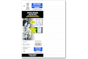 Five Star Recharge de papier ligné à bord coloré, 1-7/8 x 8-3/8", (5253)