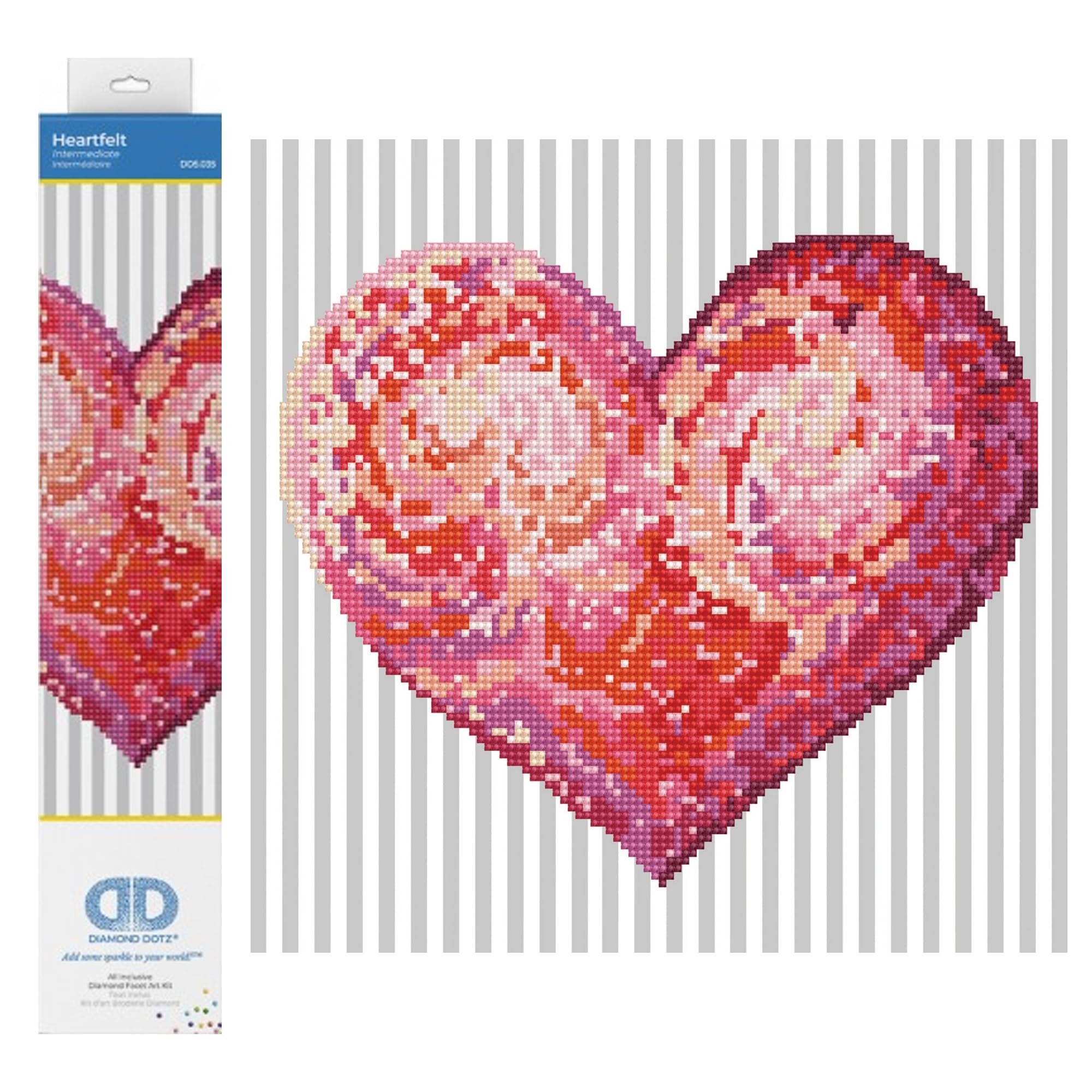 DIAMOND DOTZ Painting, Intermediate Kit DD5, Heartfelt, 30.5 x 30.5cm