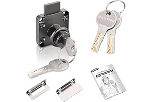 Naissian Black Nickel Key Lock Cabinet Drawer Lock, 7/8 Inch, 4 Keys Alike