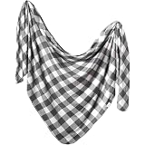 Copper Pearl Large Knit Baby Swaddle Blanket - Premium Stretchy Receiving Blanket, 46x46 Inches