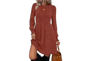SAMPEEL Dresses for Women 2025 Long Sleeve Fall Fashion Casual Sweater Dress Trendy Outifts