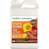 AgroThrive Fruit and Flower Organic Liquid Fertilizer - 3-3-5 NPK (ATFF1320) (2.5 Gal) for Fruits, Flowers, Vegetables, Green