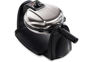 Hamilton Beach Flip Belgian Waffle Maker with Non-Stick Removable Plates, Browning Control, Drip Tray, Stainless Steel (26030