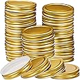 Chuangdi 30 Packs Mason Jar Lids Bulk Wide Regular Mouth Canning Lids Leak Proof Secure Mason Storage Solid Caps(Gold)