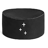 Midnight Beanie - Chef Hat, Black Cotton with Wicking Material, Adjustable Fit