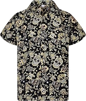 sugar skull hawaiian shirt
