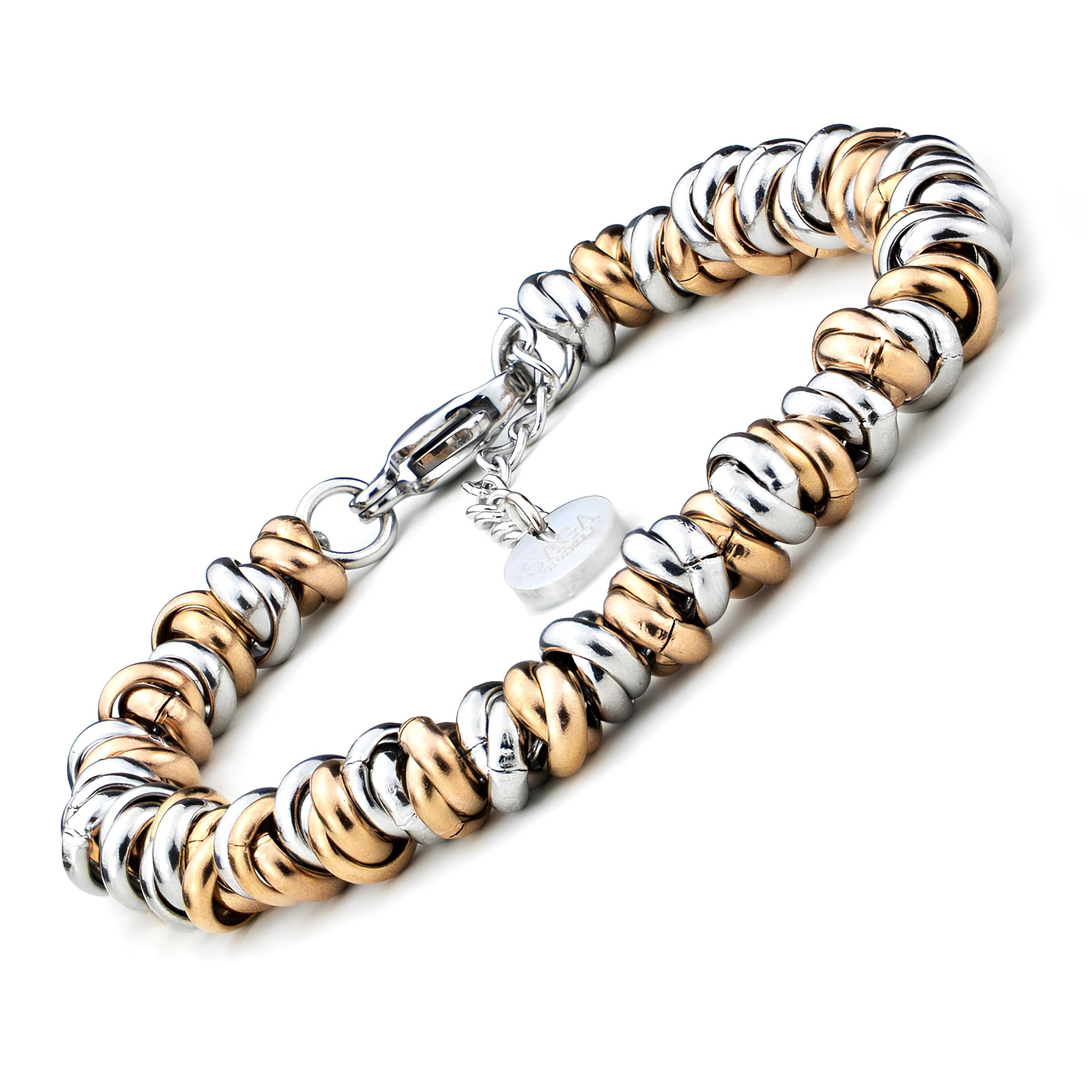 SAGA GIOIELLI Women’s Bracelet Men's Bracelet Two Tone, Stainless Steel