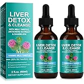 2Pack Natural Detox & Repair Drops for Liver and Kidney Support | Contains Milk Thistle Silymarin, Artichoke, Dandelion Root & Turmeric | Non-GMO, 4 Oz