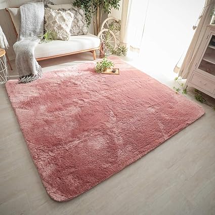 Amazon Co Jp グラムスタイル 洗える ふわふわ シャギー ラグ ラグマット 130x190cm ローズピンク ホーム キッチン