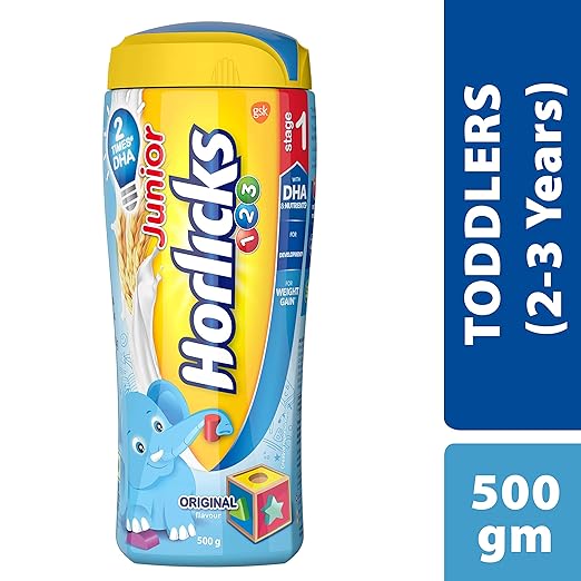 Horlicks Junior Stage 1 Health & Nutrition drink - 500g (2-3 years, Original flavor)