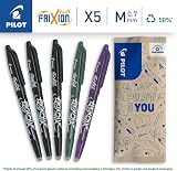 PILOT FriXion Ball 07 Set of 5 Refillable Erasable Pens 3 Black 1 Green 1 Purple view 2