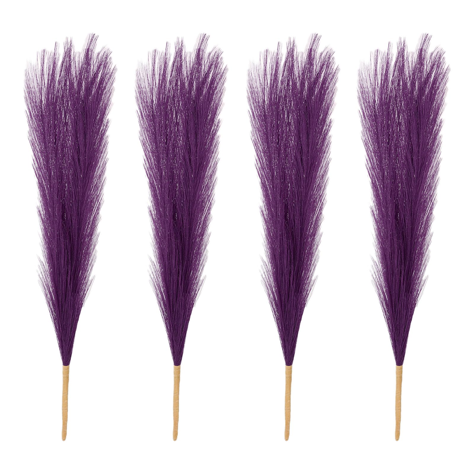 PATIKIL 17 Inch Faux Pampas Grass, 4 Pcs Boho Decor for Home Decoration Artificial Tall Fluffy Stems for Wedding Flower Party Vase Arrangement Centerpieces, Dark Purple