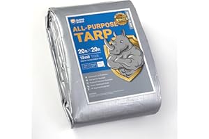 GUARD SHIELD Heavy Duty Tarp Waterproof 20x20 Feet Silver/Black Large Outdoor Tarps Cover 12mil