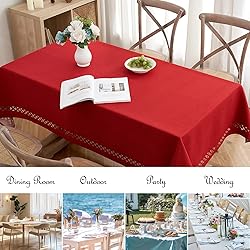 MIULEE Christmas Red Thick Polyester Linen