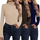 Neer 3 Pack Cotton Women's Turtleneck Long Sleeve Tops Thermal Underwear Base Layer Fall Winter Shirts Sweater