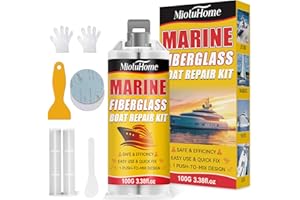 MIOTUHOME Marine Fiberglass Repair Kit for Boats, Gel Coat Repair Kit for Boats, Fiberglass Boat Repair Kit, Epoxy Filler for Boats, Boat Fiberglass Repair Kit Fix Holes, Chips, Pits, Cracks, Gelcoat Repair Kit