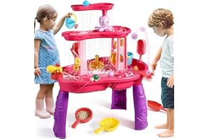 FRUSE Water Table for Toddlers 3-5,3-Tier Kids Water Table with Accessories,Activity Table for Summer Beach Backyard,Outdoor Toys Water Play Table for Toddlers Kids Girls Age 3 4 5 6 7 8