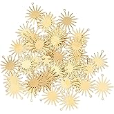 OHPHCALL 50pcs Sun Charm Connectors Brass Links Pendants Connector Kit Brass Links Connectors Sun Shaped Charm Gold Plated Charms for Jewelry Making DIY，2.6X2.2cm