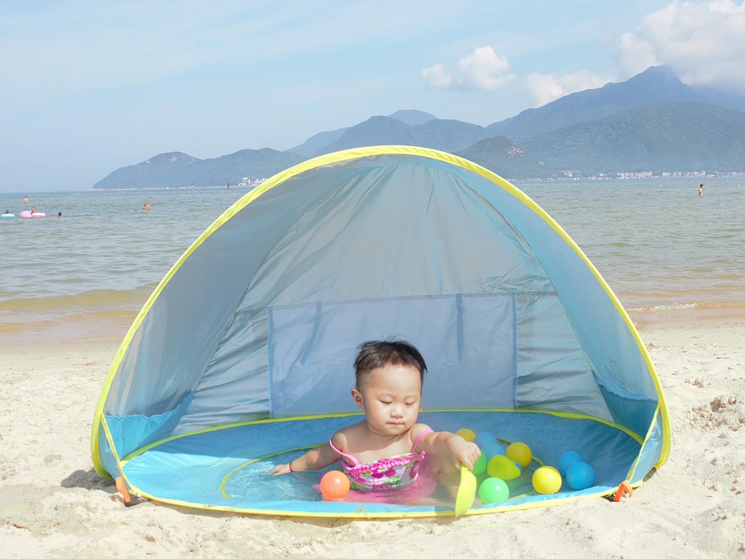 Monobeach Baby Beach Tent Pop Up Portable Shade Pool UV Protection Sun Shelter for Infant: Toys & Games
