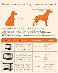 Piskyet Wooden Dog Crate Furniture with Divider