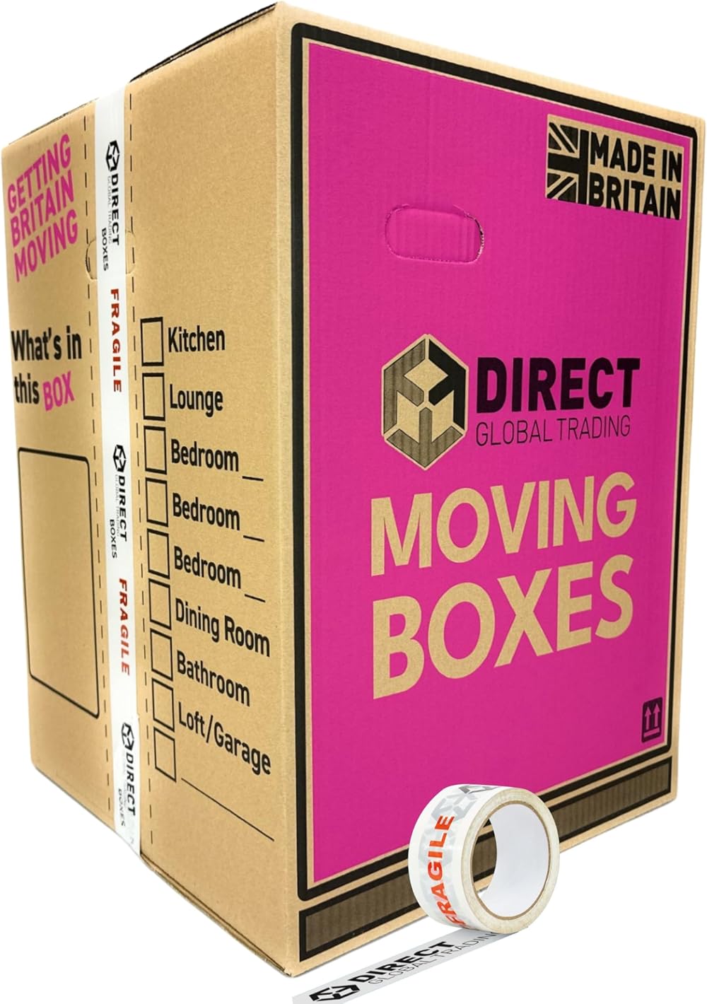 Direct Global Trading 5 Extra Large Tall Cardboard Boxes 115 L 60cm x 44cm