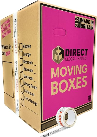 Direct Global Trading 5 Extra Large Tall Cardboard Boxes 115 L 60cm x 44cm