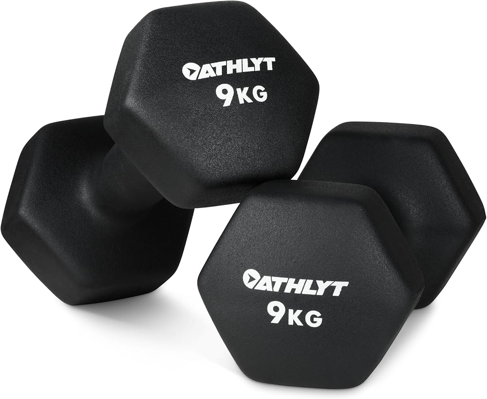 Athlyt Neoprene Dip Dumbbell Set 2 x 9kg Black