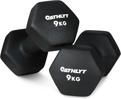 Athlyt Neoprene Dip Dumbbell Set 2 x 9kg Black