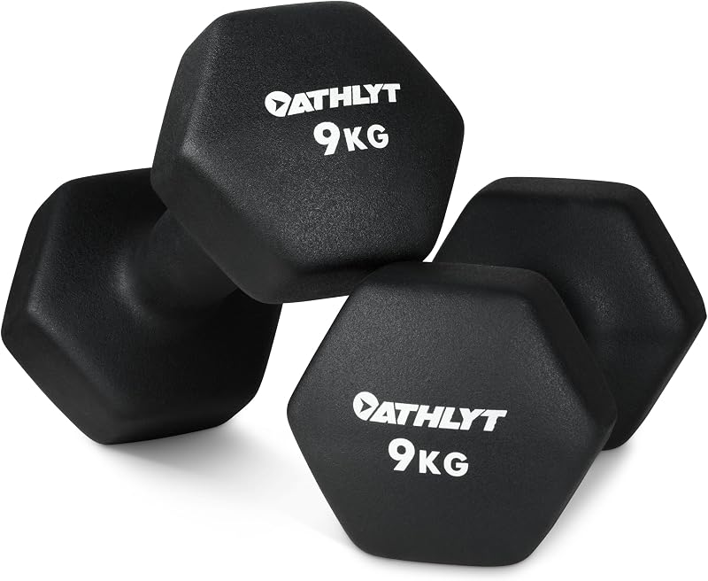 Athlyt Neoprene Dip Dumbbell Set 2 x 9kg Black