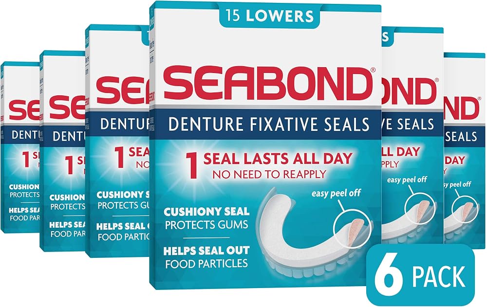 Seabond Denture Seals Original 15 Lowers Pack of 6 - Seabond Brand