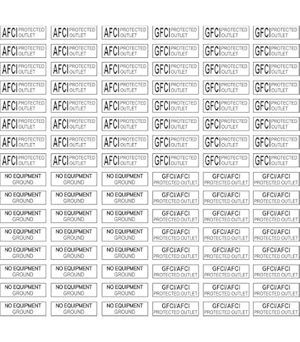 No Equipment Ground GFCI Safety Stickers 160 BLUE Stickers Special .25" X 1.0" E - Foto 2