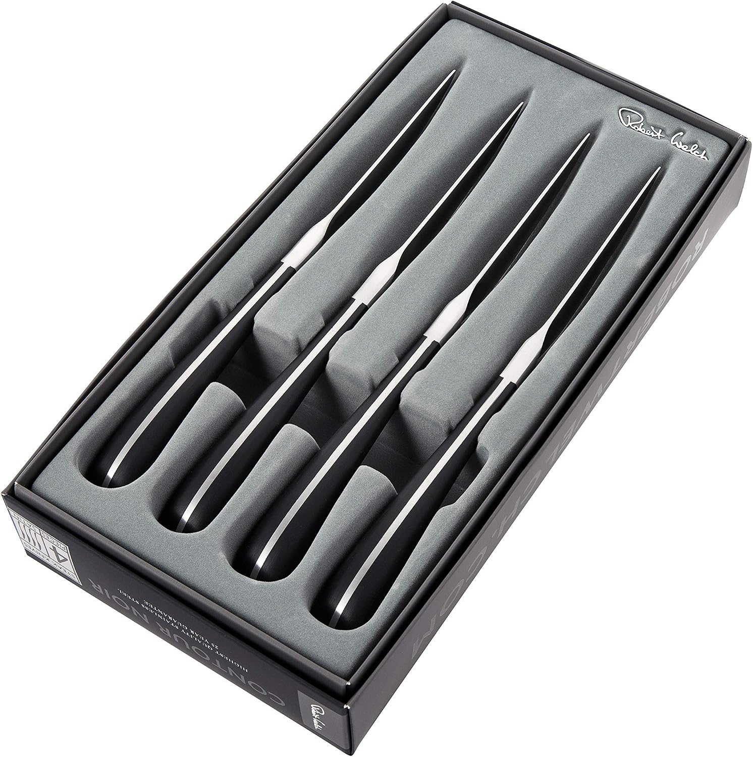 Robert Welch Contour Noir Steak Knife Set for 4 People, Black, 9.6 inches - Image 4