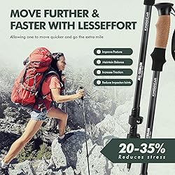 KINGGEAR Walking Stick for Hiking - Adjustable
