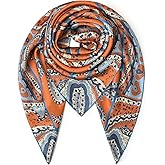 SHIROUYU 100% Mulberry Silk Scarf 43" Large Square Scarf Large Shawl - Women's Silk Oversized Headband - With Gift Packed